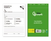 Talonario liderpapel ausentes octavo original 103