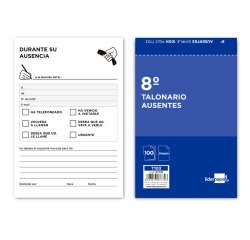 Talonario liderpapel ausentes octavo original 103