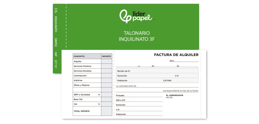 Talonario liderpapel inquilinato tres en folio 107 con condiciones