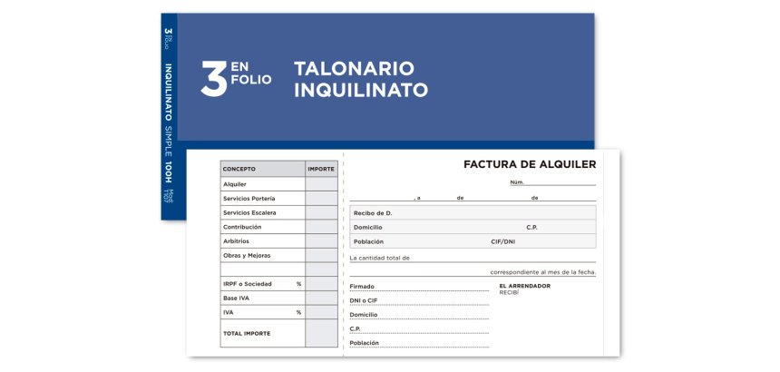 Talonario liderpapel inquilinato tres en folio 107 con condiciones