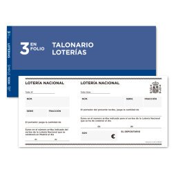 Talonario liderpapel loteria tres en folio 111