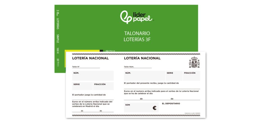 Talonario liderpapel loteria tres en folio 111