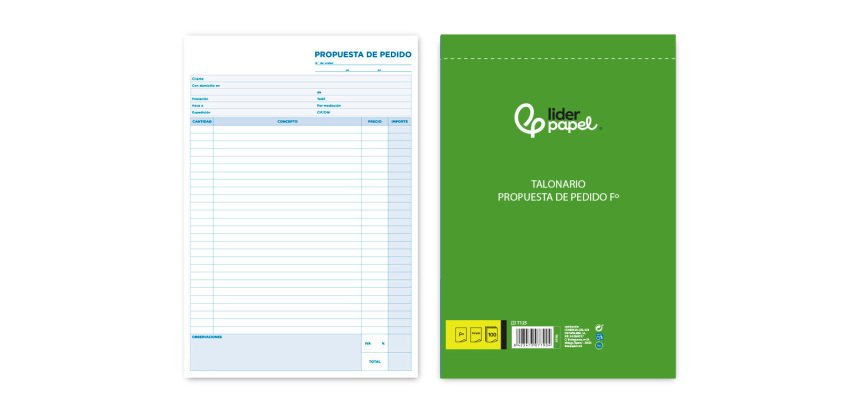Talonario liderpapel pedidos folio original 125