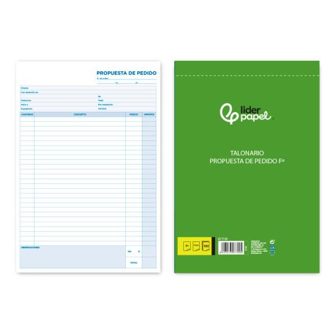 Talonario liderpapel pedidos folio original 125