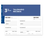 Talonario liderpapel recibos tres en folio apaisado