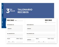 Talonario liderpapel recibos tres en folio apaisado