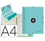 Carpeta antartik clasificadora a4 12 departamentos gomas carton forrado color menta
