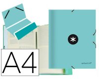 Carpeta antartik clasificadora a4 12 departamentos gomas carton forrado color menta