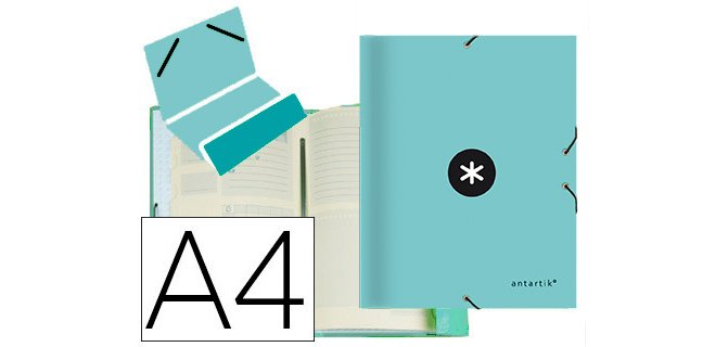Carpeta antartik clasificadora a4 12 departamentos gomas carton forrado color menta