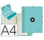 Carpeta antartik clasificadora a4 12 departamentos gomas carton forrado color menta