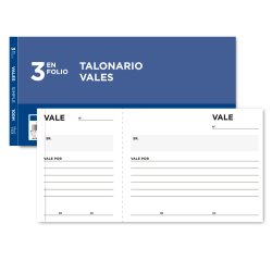 Talonario liderpapel vales tres en folio 104