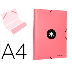 Carpeta antartik clasificadora a4 12 departamentos goma carton forrado color coral