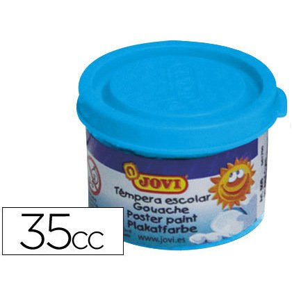 Tempera escolar jovi 35 ml color azul cian