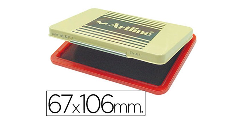 Tampon artline ehp-3 rojo base de plastico 67x106 mm