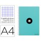 Cuaderno espiral antartik a4 micro tapa dura 80h 100 gr cuadro 5mm sin bandas 4 taladros color menta