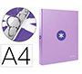 Carpeta antartik a4 forrada 4 anillas 25 mm redondas color lavanda