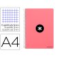 Cuaderno espiral antartik a4 micro tapa dura 80 h 100 gr cuadro 5mm sin bandas 4 taladros color coral