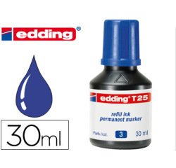 Tinta rotulador edding t-25 azul bote 30 ml