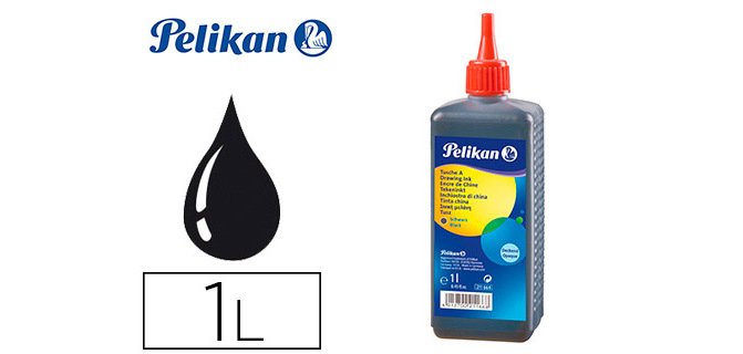 Tinta china pelikan negra bote 1 litro