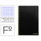 Cuaderno espiral liderpapel folio smart tapa blanda 80h 60gr cuadro 4mm con margen color negro