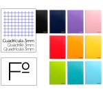 Cuaderno espiral liderpapel folio smart tapa blanda 80h 60gr cuadro 3mm con margen colores surtidos