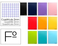 Cuaderno espiral liderpapel folio smart tapa blanda 80h 60gr cuadro 3mm con margen colores surtidos