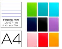 Cuaderno espiral liderpapel a4 micro smart tapa blanda 80h 60gr horizontal 7mm doble margen 4 taladros colores