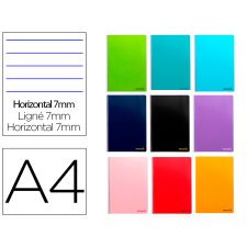 Cuaderno espiral liderpapel a4 micro smart tapa blanda 80h60gr horizontal 7mm doble margen 4 taladros colores