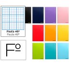 Cuaderno espiral liderpapel folio smart tapa blanda 80h 60gr rayado nº46 colores surtidos