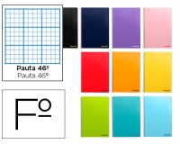 Cuaderno espiral liderpapel folio smart tapa blanda 80h 60gr rayado nº46 colores surtidos