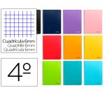 Cuaderno espiral liderpapel cuarto smart tapa blanda 80h 60gr cuadro 6mm con margen colores surtidos