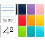 Cuaderno espiral liderpapel cuarto smart tapa blanda 80h 60gr rayado montessori 3,5mm colores surtidos