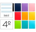 Cuaderno espiral liderpapel cuarto smart tapa blanda 80h 60gr rayado montessori 5mm colores surtidos