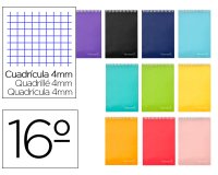 Cuaderno espiral liderpapel bolsillo diecisesisavo apaisado witty tapa dura dura 80h 60 grcuadro 4 mm colores stdos.