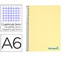 Cuaderno espiral liderpapel a6 micro wonder tapa plastico 120h 90 gr cuadro 5mm 4 bandas color amarillo