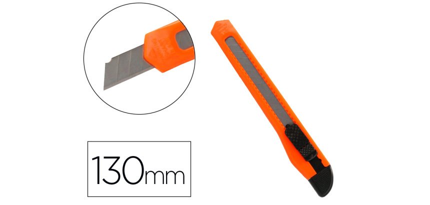 Cuter q-connect plastico estrecho cuchilla 9 mm xd-05 con clip blister 1 unidad