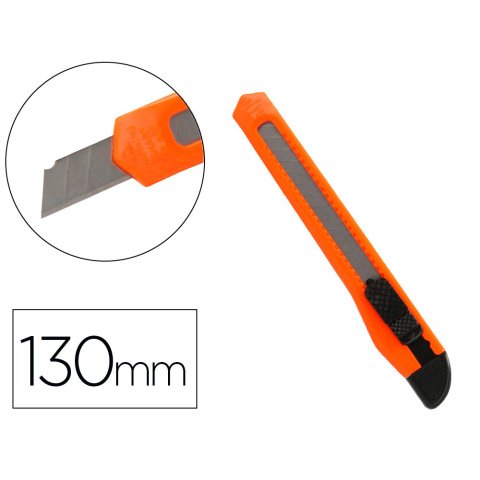 Cuter q-connect plastico estrecho cuchilla 9 mm xd-05 con clip blister 1 unidad