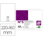 Ficha liderpapel lisa nº5 160x220mm 180gr paquete de 100 unidades