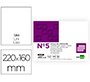 Ficha liderpapel lisa nº5 160x220mm 180gr paquete de 100 unidades