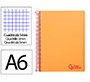Cuaderno espiral liderpapel a6 micro wonder tapa plastico 120h 90 gr cuadro 5mm 4 bandas color naranja