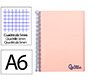 Cuaderno espiral liderpapel a6 micro wonder tapa plastico 120h 90 gr cuadro 5mm 4 bandas color rosa