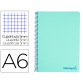 Cuaderno espiral liderpapel a6 micro wonder tapa plastico 120h 90 gr cuadro 5mm 4 bandascolor verde pastel turquesa