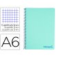 Cuaderno espiral liderpapel a6 micro wonder tapa plastico 120h 90 gr cuadro 5mm 4 bandas color verde