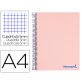 Cuaderno espiral liderpapel a4 micro wonder tapa plastico 120h 90 gr cuadro 5 mm 5 bandas 4 taladros color rosa