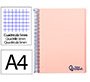 Cuaderno espiral liderpapel a4 micro wonder tapa plastico 120h 90gr cuadro 5mm 5 bandas 4 taladros color rosa