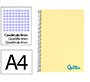 Cuaderno espiral liderpapel a4 wonder tapa plastico 80h 90gr cuadro 4mm con margen color amarillo