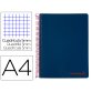 Cuaderno espiral liderpapel a4 micro wonder tapa plastico 120h 90 gr cuadro 5mm 5 banda 4 taladros color azul marino