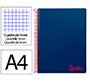 Cuaderno espiral liderpapel a4 micro wonder tapa plastico 120h 90gr cuadro 5mm 5 banda 4 taladros color azul marino