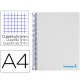 Cuaderno espiral liderpapel a4 micro wonder tapa plastico 120h 90 gr cuadro 5mm 5 bandas 4 taladros color gris