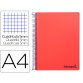 Cuaderno espiral liderpapel a4 micro wonder tapa plastico 120h 90 gr cuadro 5 mm 5 bandas 4 taladros color rojo